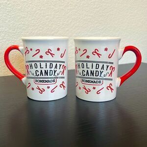 Pair of Darling Ceramic Holiday Coffee Mugs